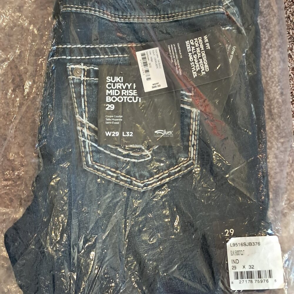 Silver Jeans Suki Curvy Midrise Bootcut W29/L32 99% Cotton BRAND NEW